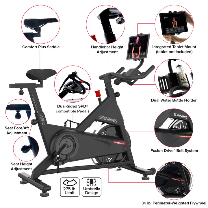 The Aero Connected Stationary Exercise SPINNER® Bike