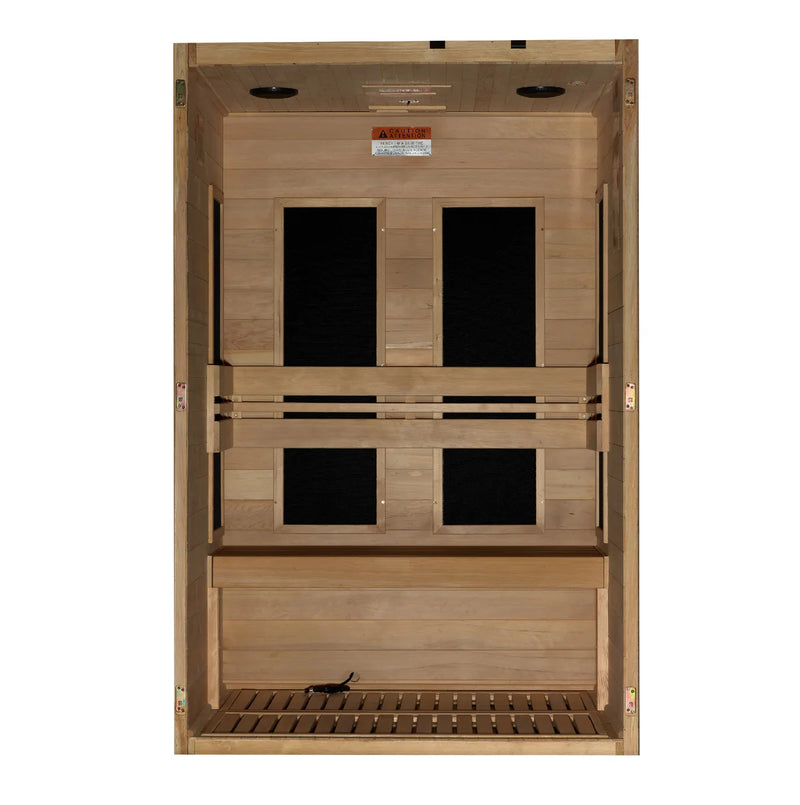 2 Person "S-Line" Low EMF FAR IR Sauna | Model Golden Designs