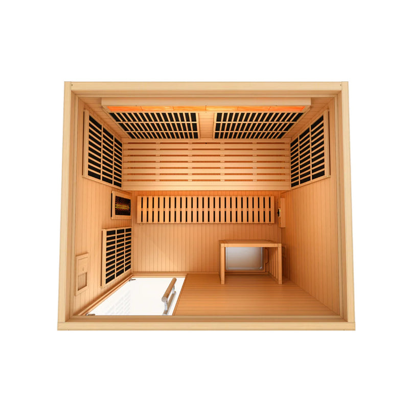 3 Person"Soria" Full Spectrum Harvia Traditional Hybrid Sauna | Golden Designs