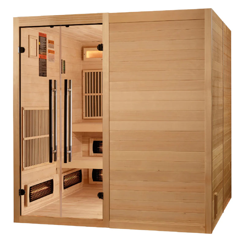 6 Person "Toledo" Full Spectrum Harvia Traditional Hybrid Sauna | Golden Designs