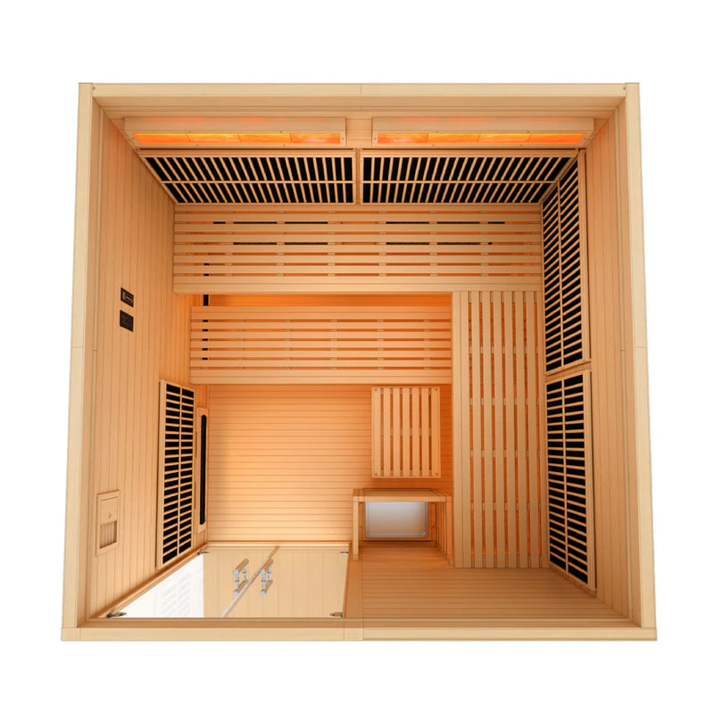 6 Person "Toledo" Full Spectrum Harvia Traditional Hybrid Sauna | Golden Designs