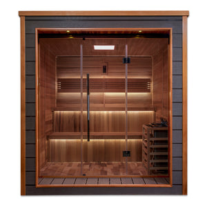 6 Person "Bergen" Outdoor/Indoor Steam Sauna | Golden Designs