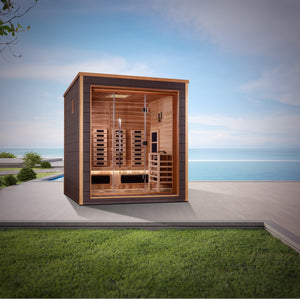 3 Person "Visby" Outdoor/Indoor Full Spectrum Sauna | Golden Designs