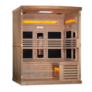 3 Person "Reserve" Infrared Sauna w/ Himalayan Salt Bar | Golden Designs