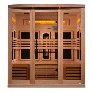 6 Person "Reserve" Infrared Sauna w/ Himalayan Salt Bar | Golden Designs