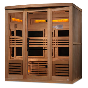 6 Person "Reserve" Infrared Sauna w/ Himalayan Salt Bar | Golden Designs