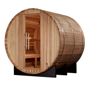 4 Person "Arosa" Barrel Steam Backyard Sauna | Golden Designs