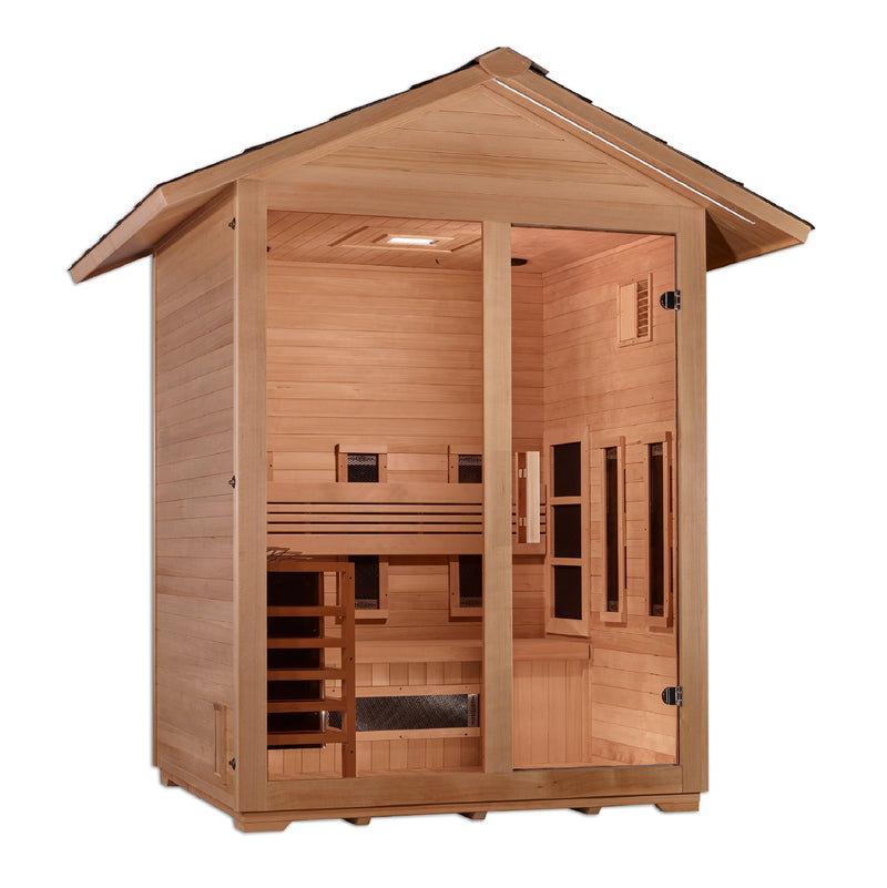 3 Person "Carinthia" Full Spectrum Steam Outdoor Sauna | Golden Designs