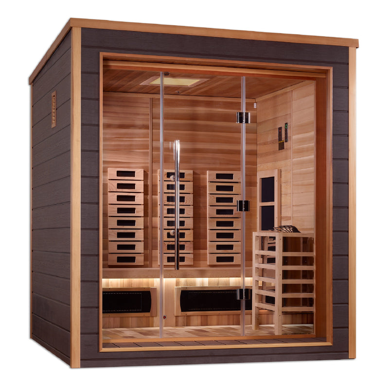 3 Person "Visby" Outdoor/Indoor Full Spectrum Sauna | Golden Designs
