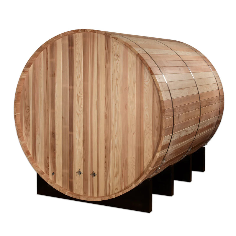 6 Person "Klosters" Barrel Steam Backyard Sauna | Golden Designs