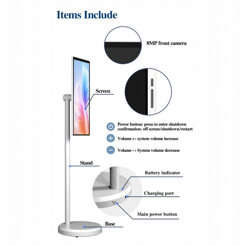 Modern Reform® Portable HD Touchscreen - 21.5 inch (White)