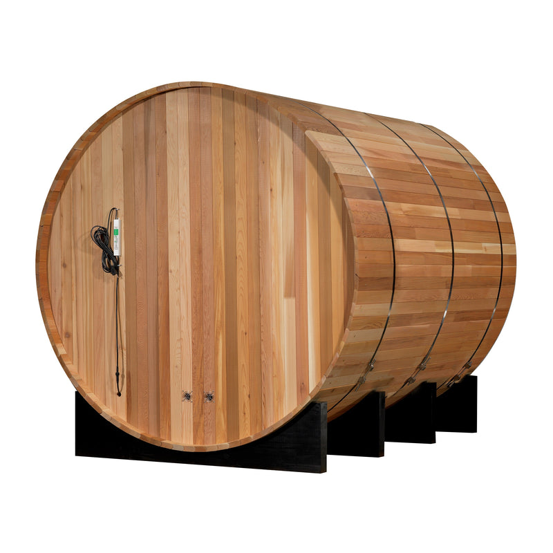 6 Person "Marstrand" Traditional Steam Outdoor Barrel Sauna | Golden Designs