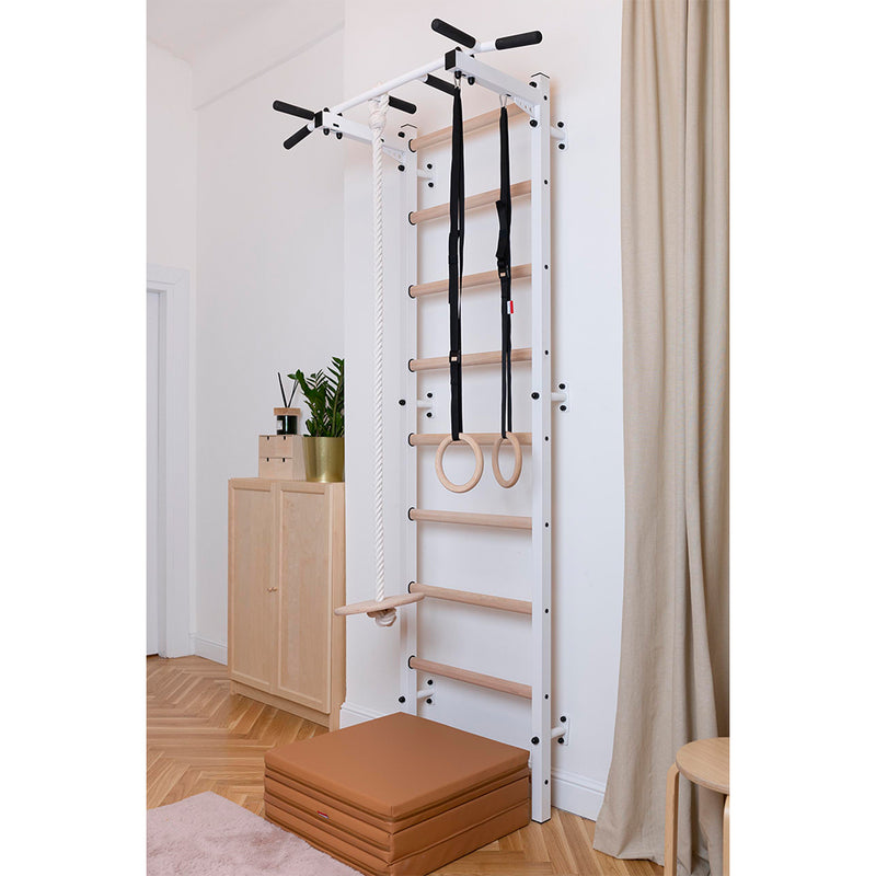 BenchK Swedish Ladder w/ Gymnastic Set - White