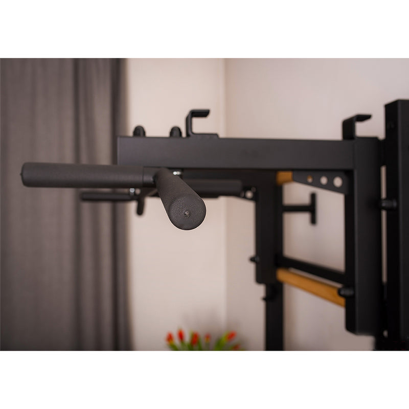 BenchK Swedish Ladder w/ Pull Up Bar & Rack - Black