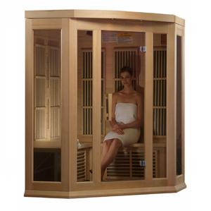 3 Person "Chaumont" Corner Low EMF FAR Infrared Sauna | Maxxus