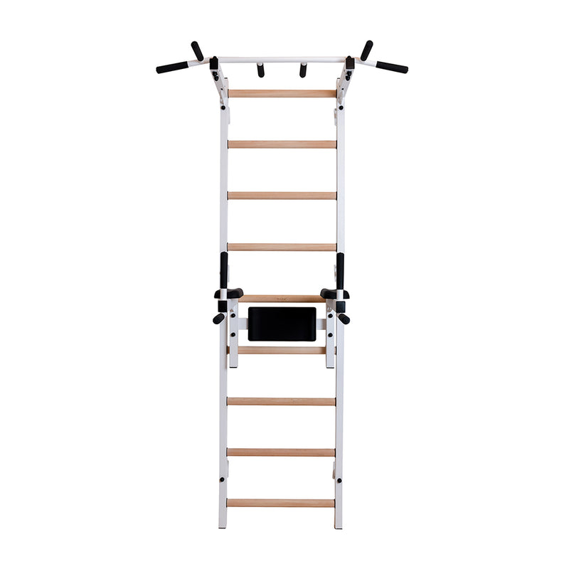 BenchK Swedish Ladder w/ Dip Bar - White