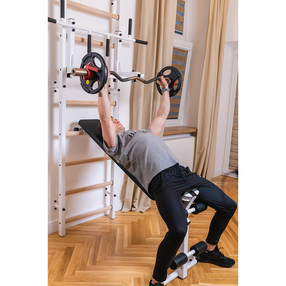 Sholder Bench Rack BenchK 733 Swedish Ladder w/ Bench & Rack - White – Modern Reform